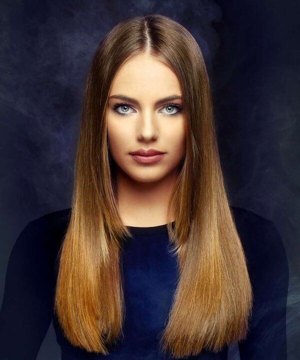 Center-Parted Classic Straight Hair