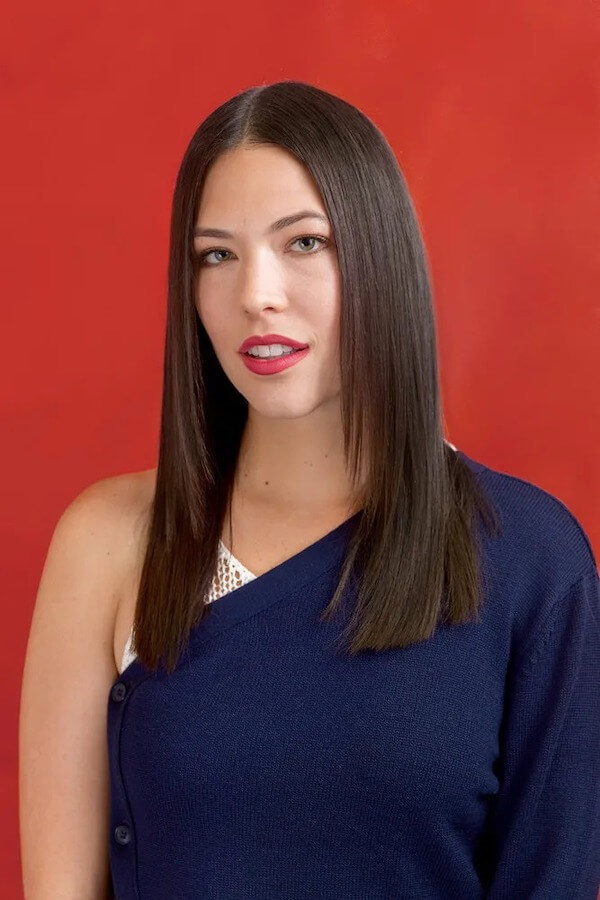 Sleek Middle Parted Straight Hair