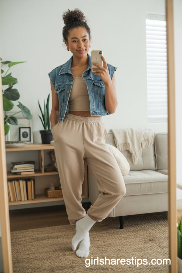 Beige Loungewear with Cozy Socks