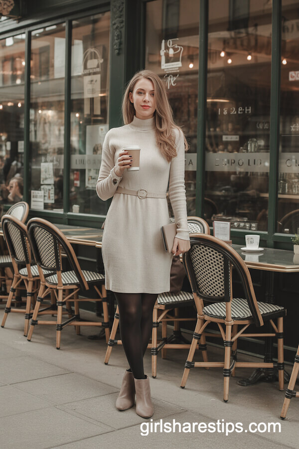 Belted Knit Sweater Dress