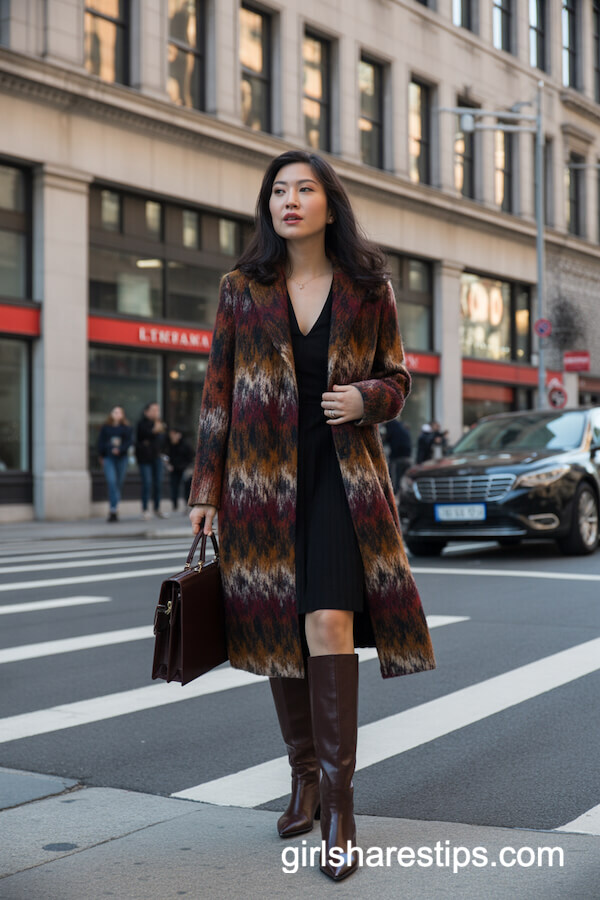 Bold Patterned Statement Coat