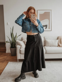 fall maxi skirt outfits