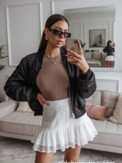 fall mini skirt outfits