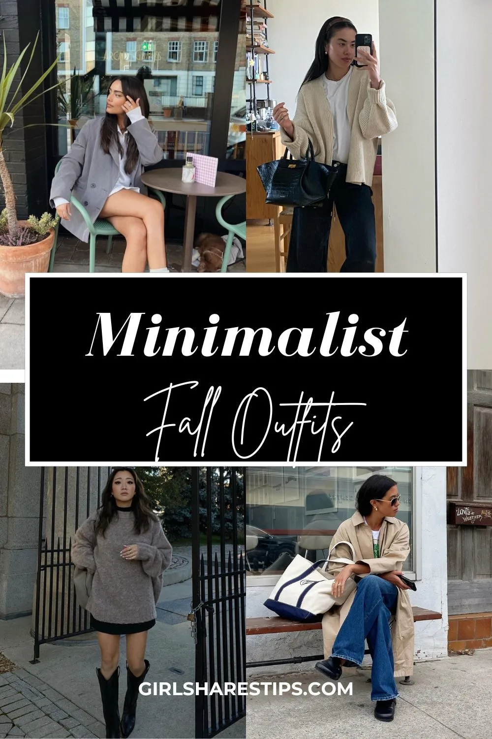 fall minimalist outfits collage