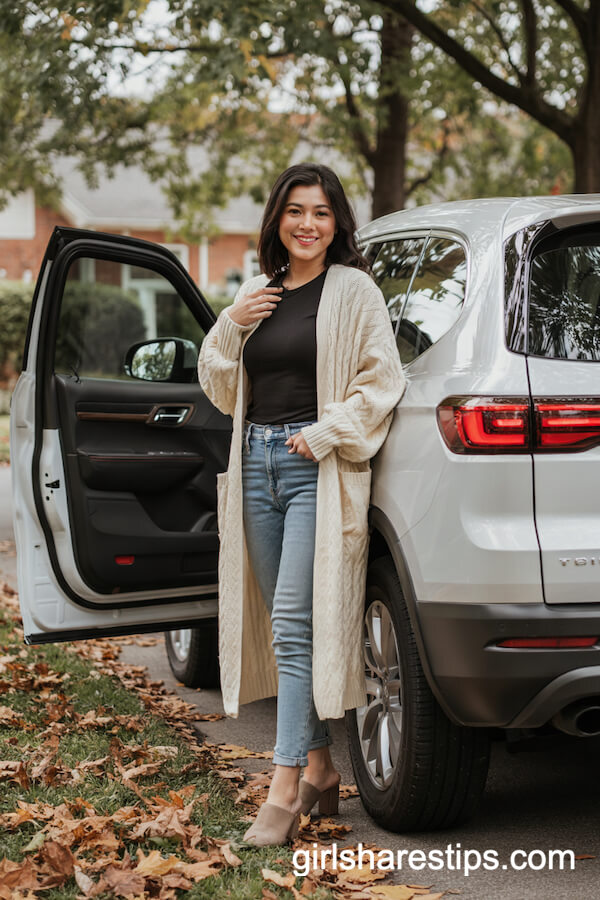 Long Knit Cardigan With Skinny Jeans