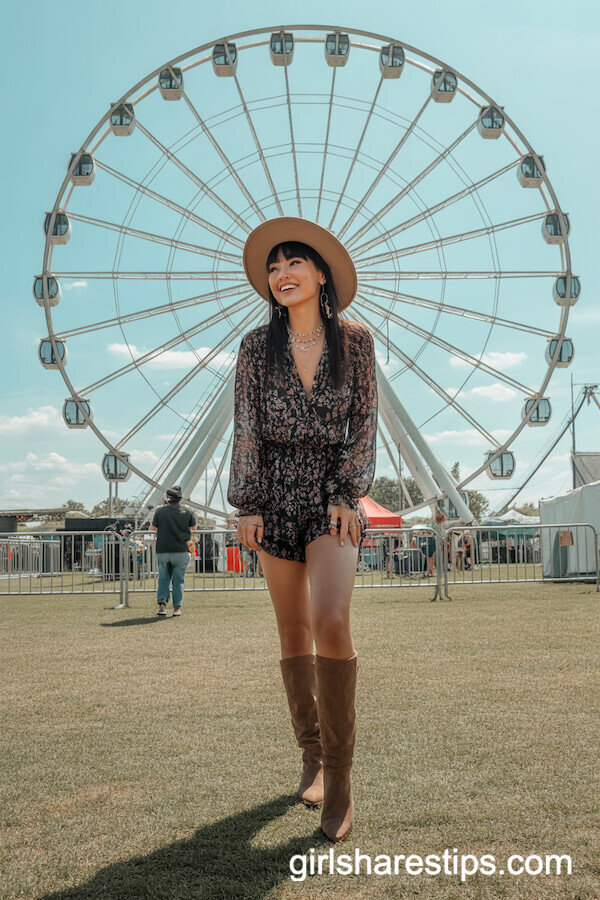 Boho Print Romper & Knee-High Boots
