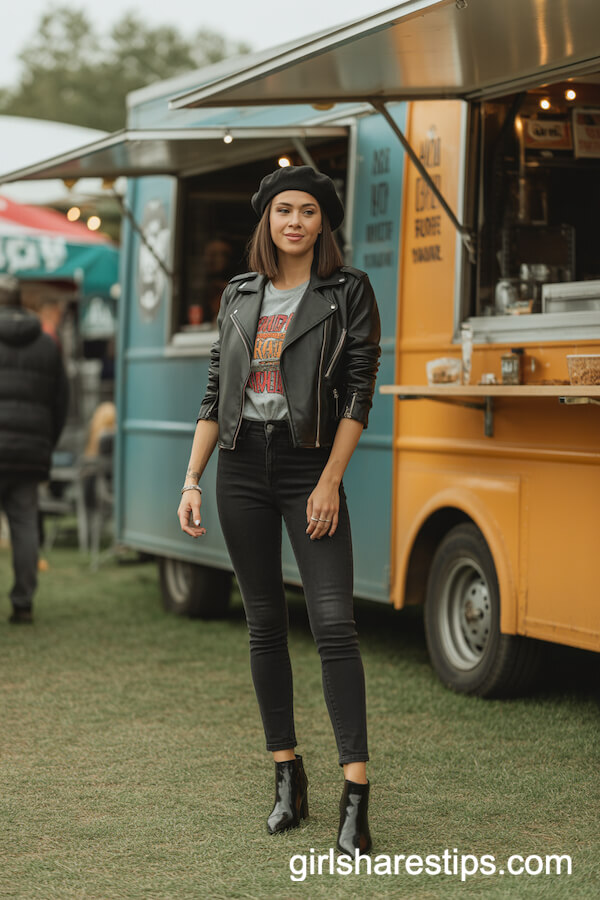 Leather Jacket Skinny Jeans
