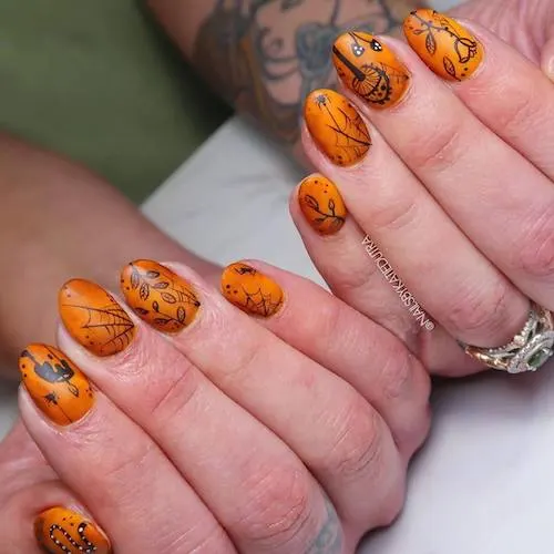 Orange Lv Nails - Nails Design Ideas