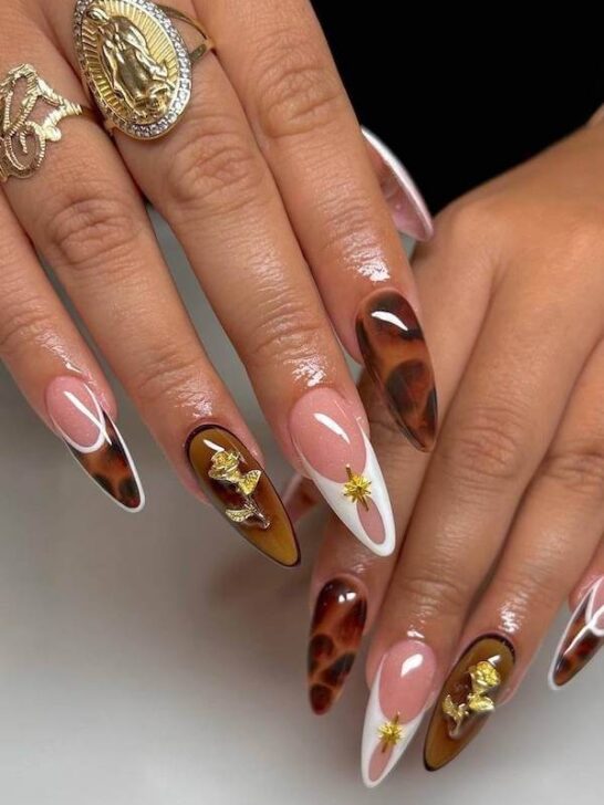27 Chic Fall Tortoise Shell Nails for the Ultimate Autumn Vibe