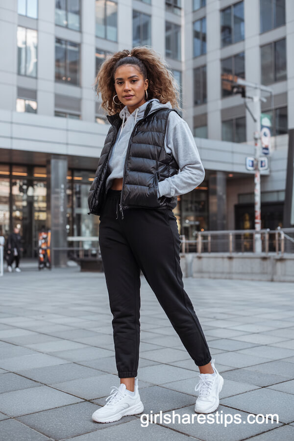 Puffer Vest and Joggers Athleisure