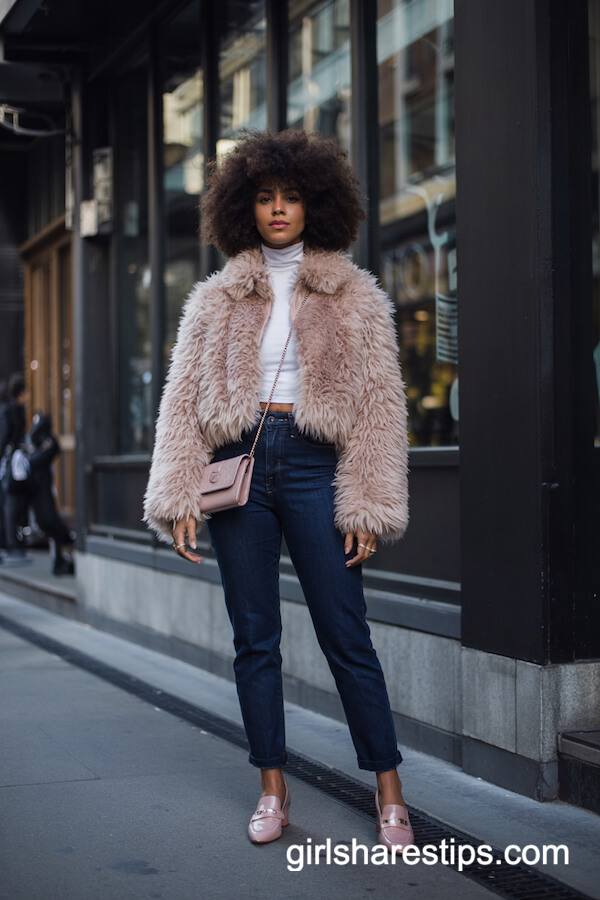 Cropped Faux Fur Jacket Urban Chic