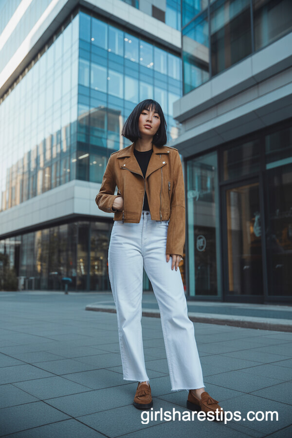 Suede Jacket & Tasseled Loafers