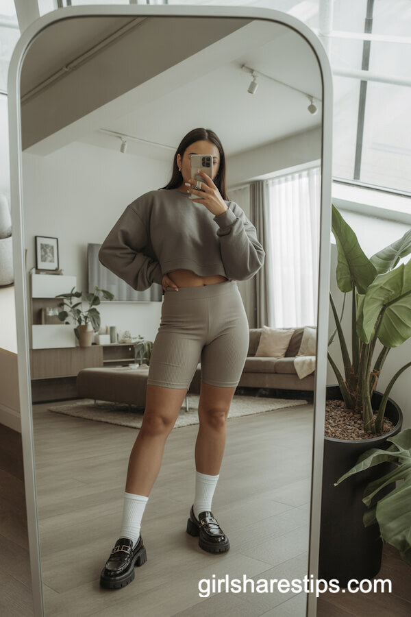 Cropped Sweatshirt & Chunky Loafers