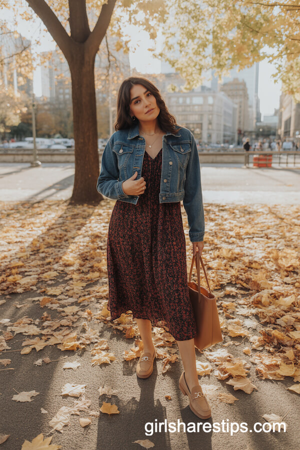 Floral Dress & Suede Loafers