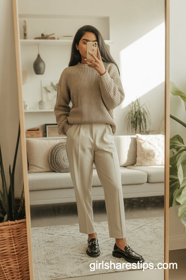 Knit Sweater Lug Sole Loafers