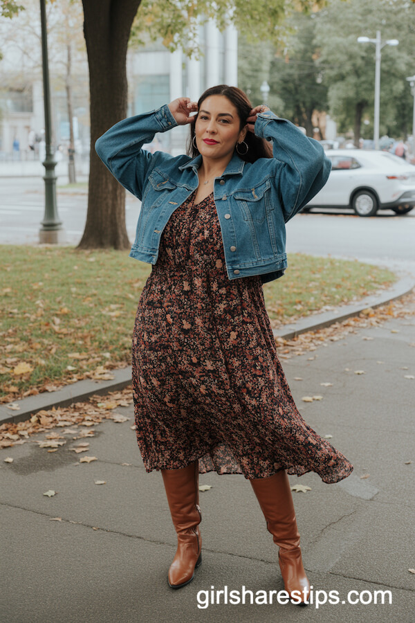 Flowy Autumn-Print Dress