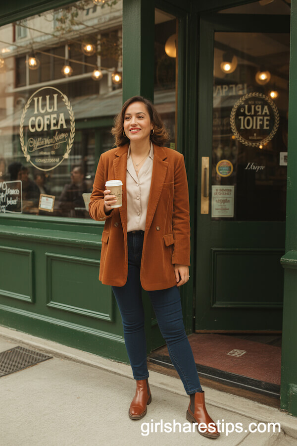 Corduroy Blazer & Chelsea Boots