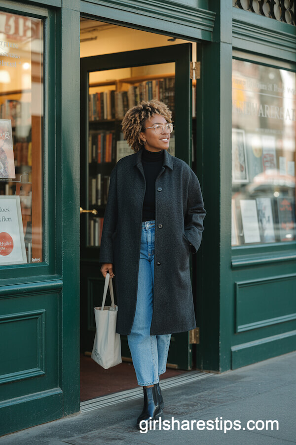 Wool Coat & Turtleneck