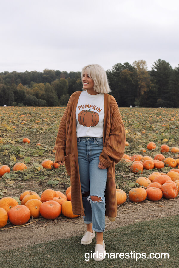 Caramel Cardigan Pumpkin Graphic Tee