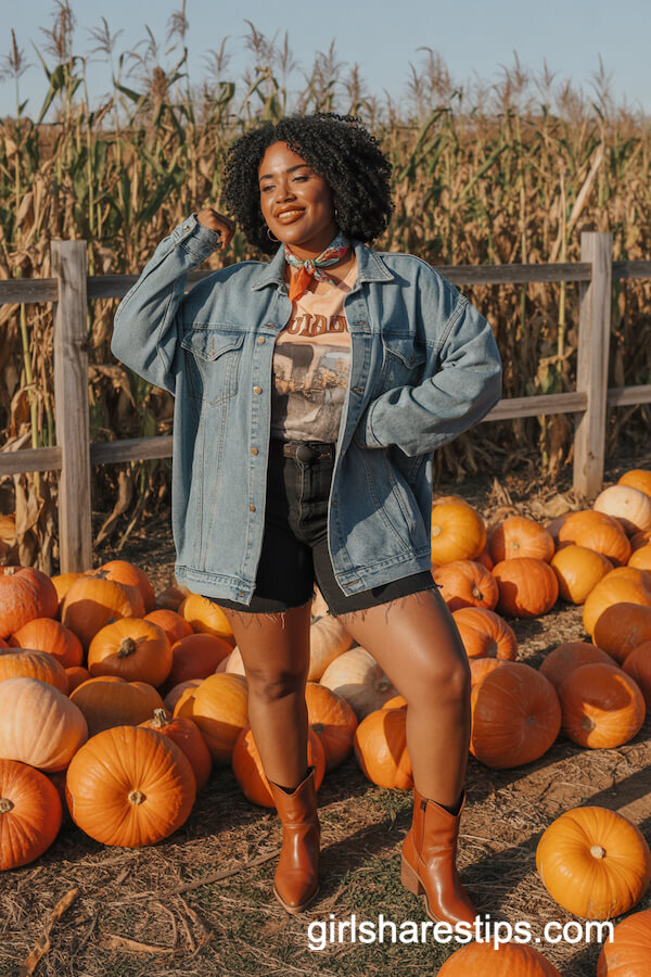 Washed Denim Jacket & Western Boots