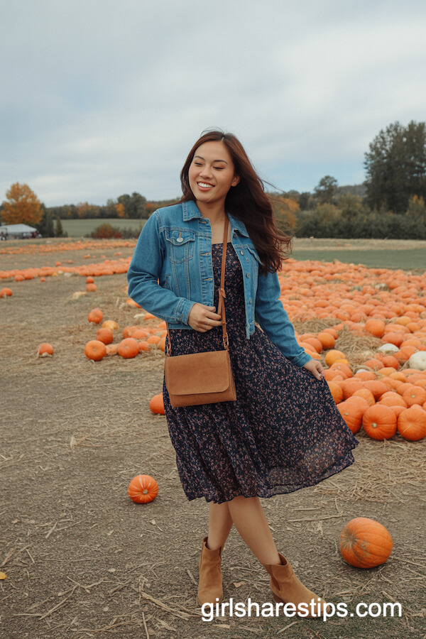 Denim Jacket Flowy Floral Dress
