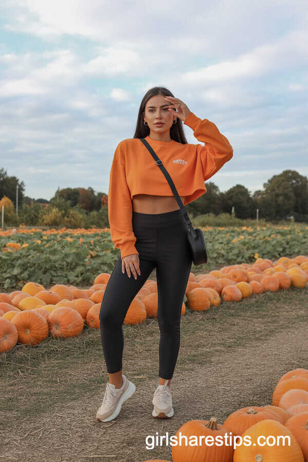 Fall Athleisure with Cropped Sweatshirt