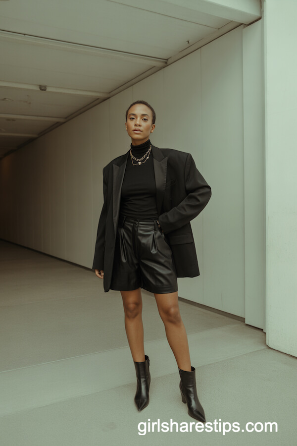 All-Black Tailored Shorts & Blazer