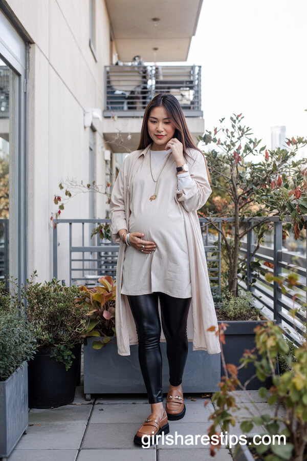 Oversized Tunic And Faux Leather Leggings