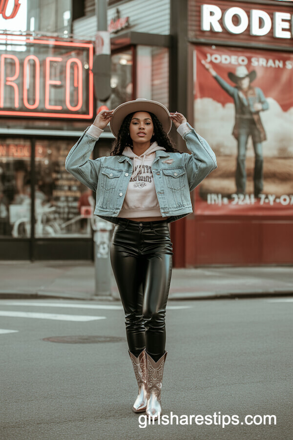 Graphic Hoodie & Faux Leather Pants