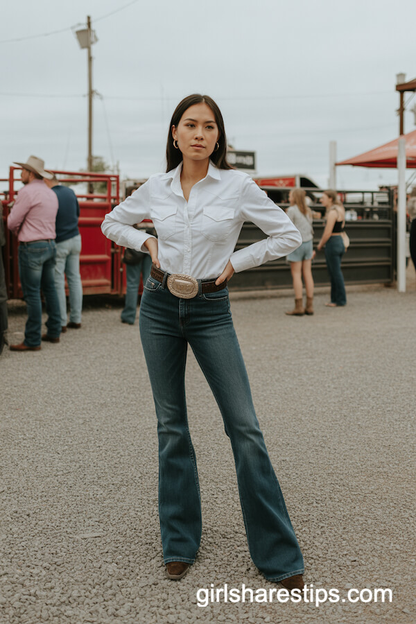 Crisp Western Shirt & Flared Jeans