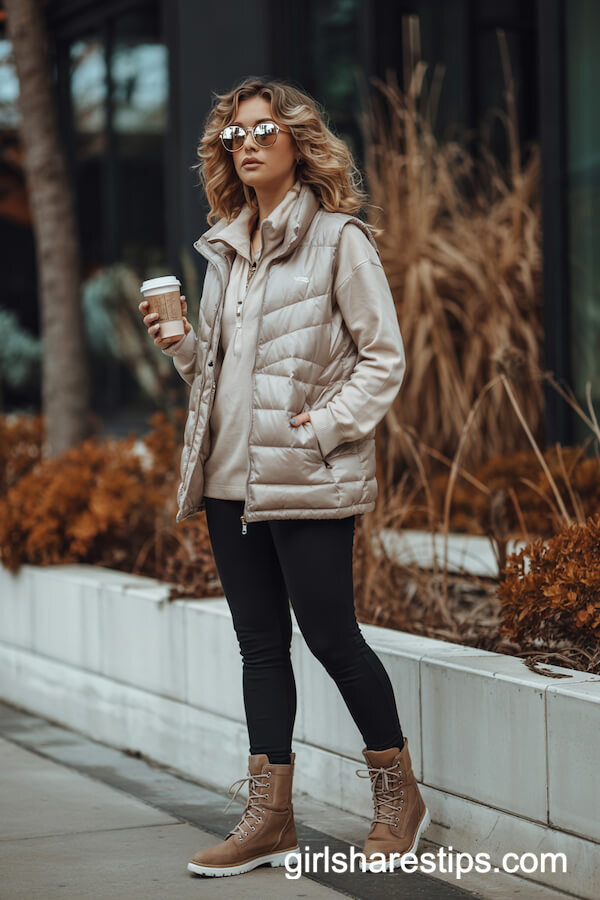 Puffer Vest Layered Fleece Styling