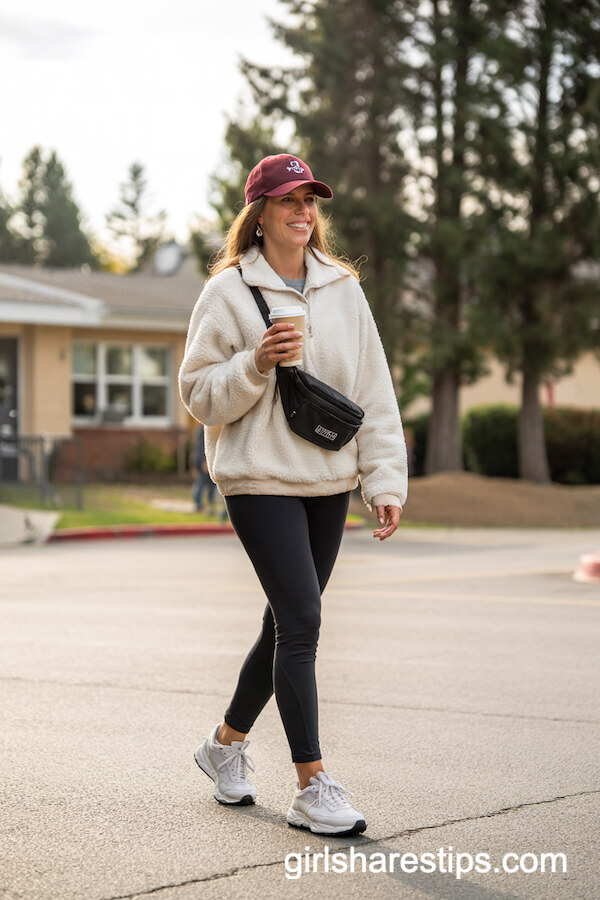 Sherpa Pullover and High-Waisted Leggings