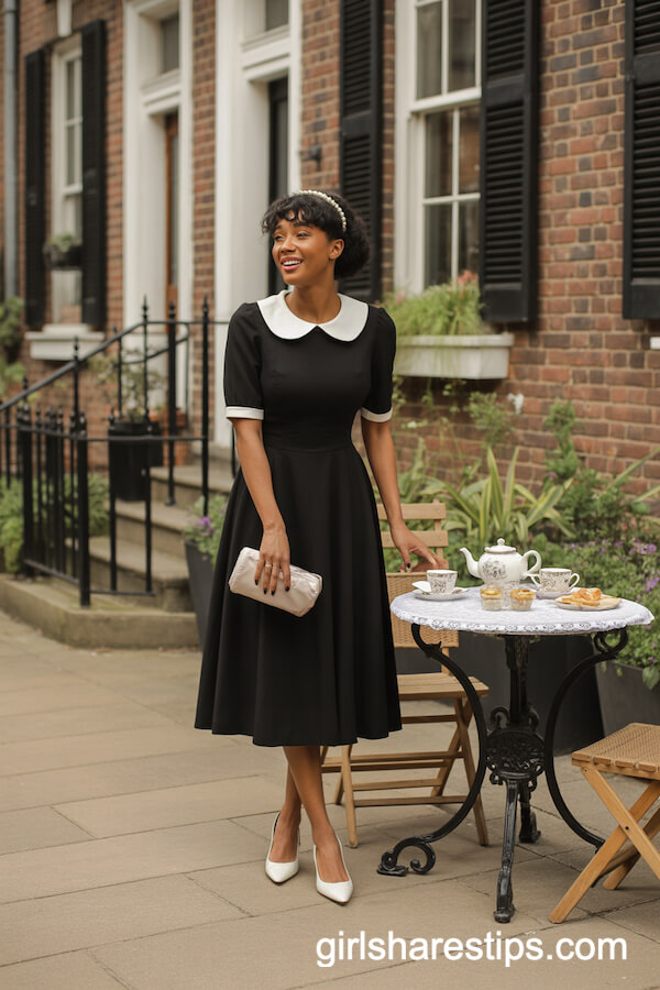 Black and White Peter Pan Collar Dress