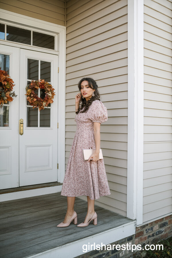 Vintage Rose Floral Tea Dress