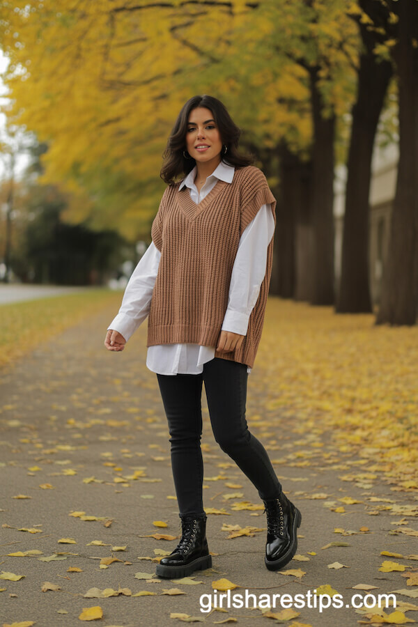 Sweater Vest & White Button-Down Combo