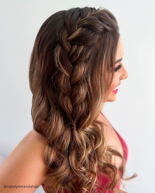 Loose French Braid with Curls