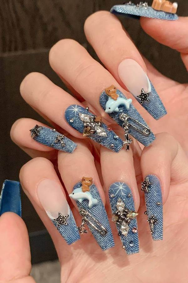 Glamorous Denim Western Nails
