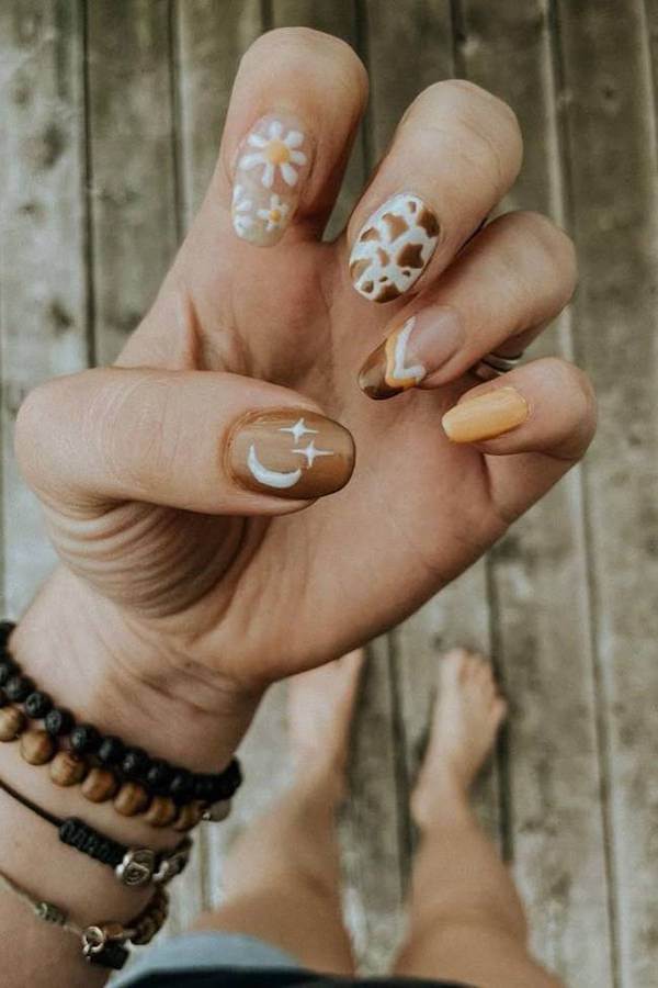 Boho Western Mixed Pattern Nails