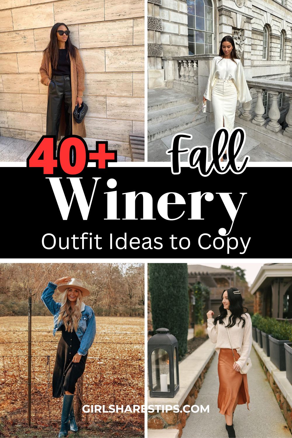 fall winery outfits collage