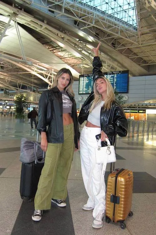 fall winter airport outfit