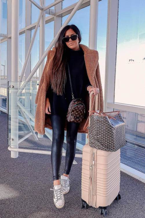 fall winter airport outfit