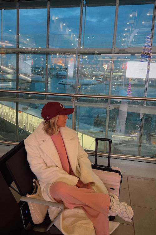 fall winter airport outfit