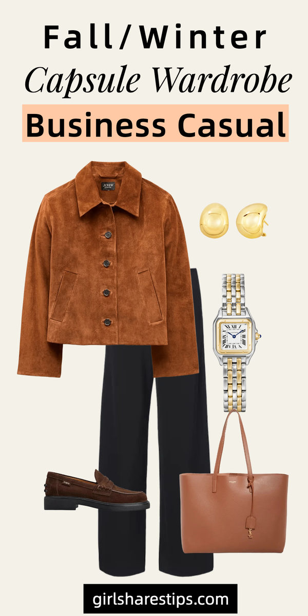 fall winter business casual capsule wardrobe collage