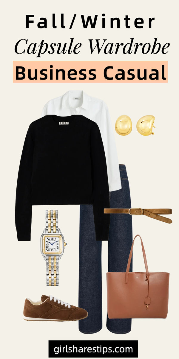 fall winter business casual capsule wardrobe collage