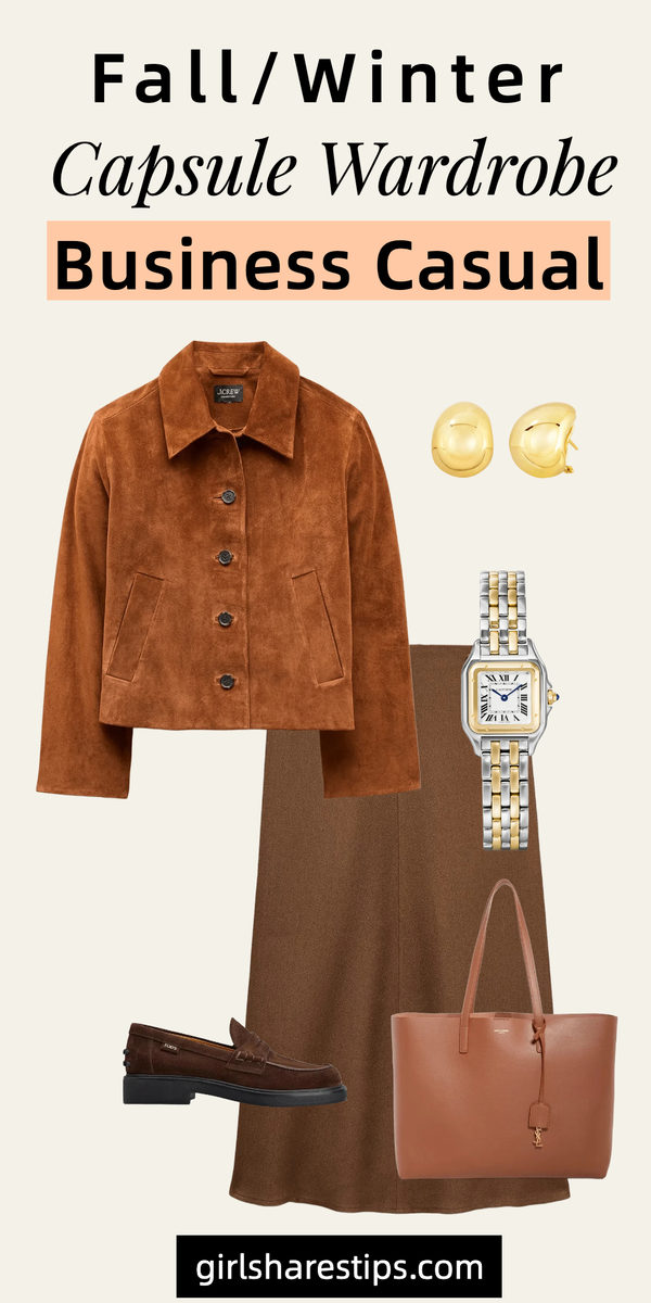 fall winter business casual capsule wardrobe collage