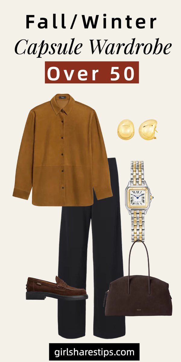 fall winter capsule wardrobe for women over 50 collage