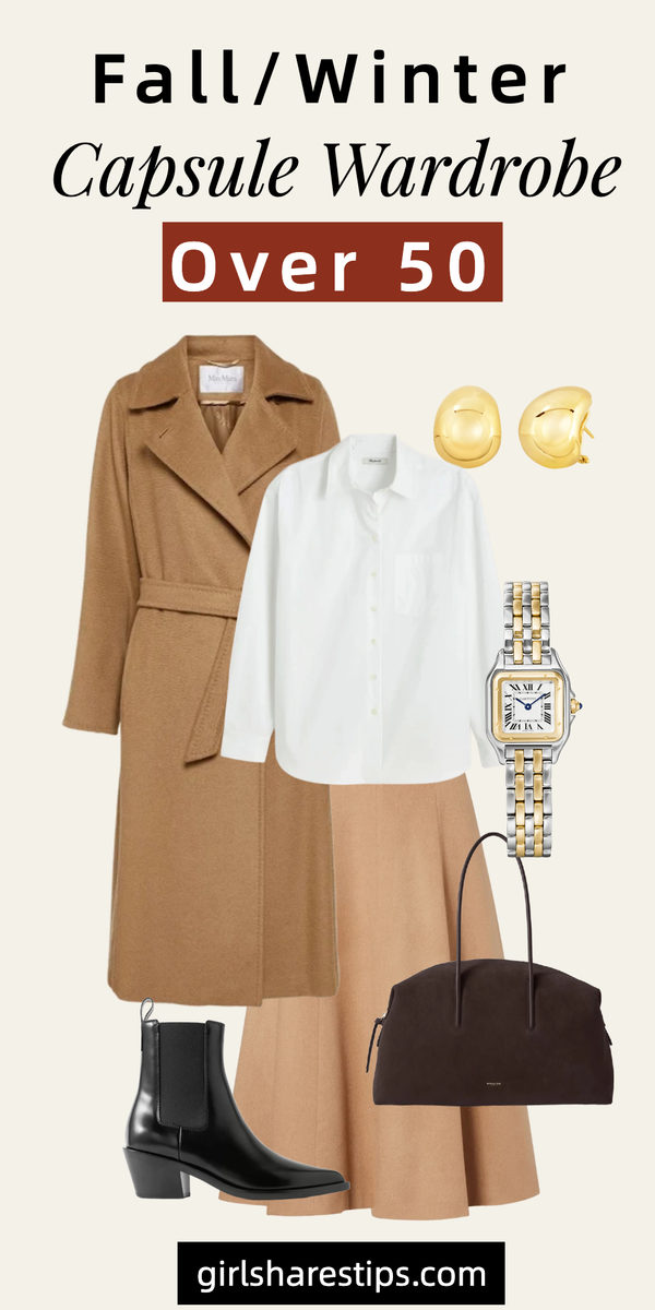 fall winter capsule wardrobe for women over 50 collage