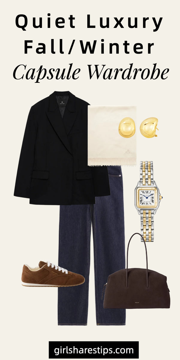 fall winter quiet luxury capsule wardrobe collage