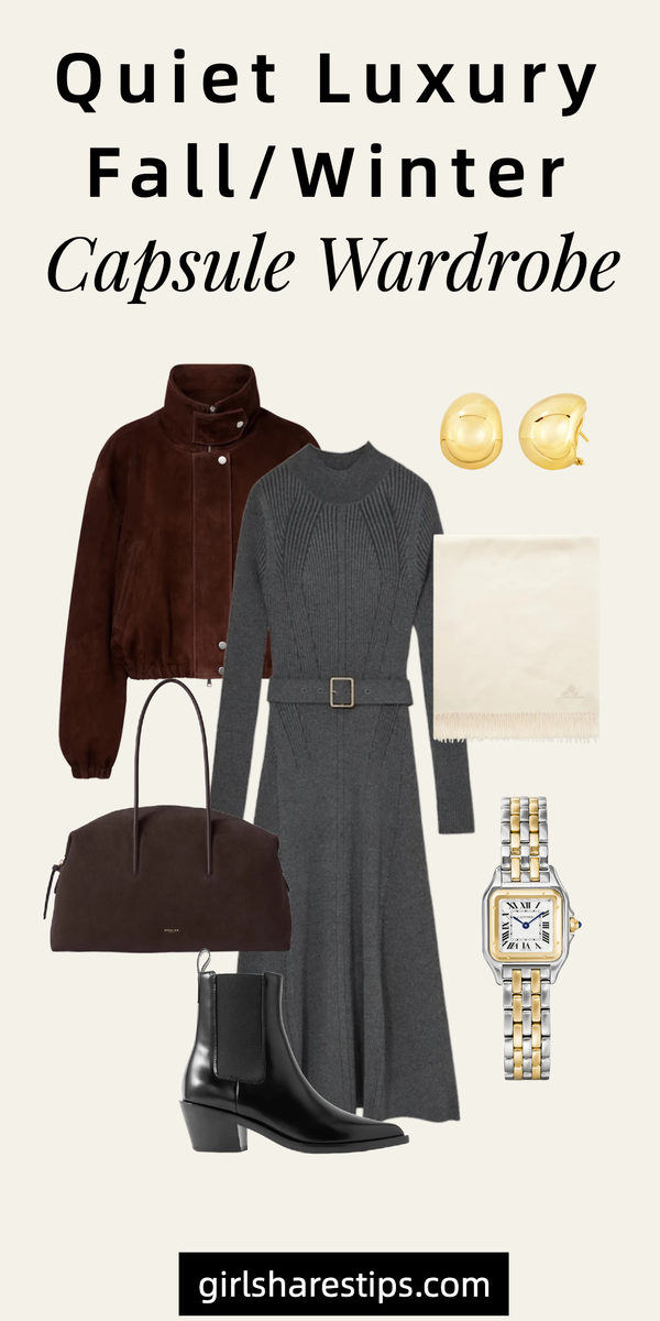 fall winter quiet luxury capsule wardrobe collage