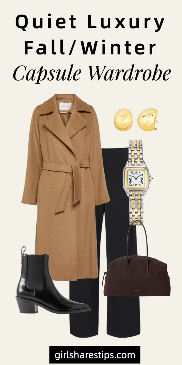 fall winter quiet luxury capsule wardrobe collage